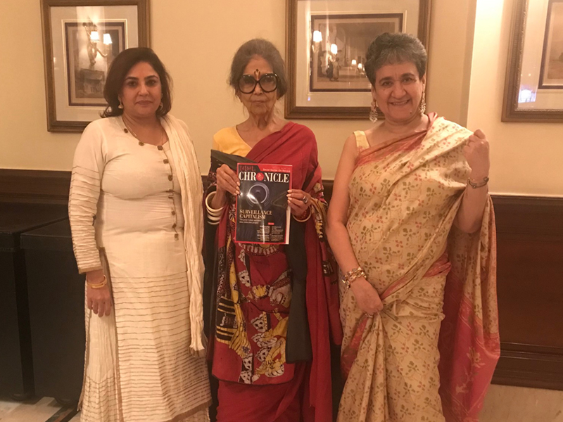 43. Dr. Sumi Gupta with Smt. Tara Gandhi Bhattacharjee (Vice-Chairperson of the <br>Gandhi Smriti & Darshan Smriti) & Mrs. Ratan Kaul Ji (Vice President, ICUNR)